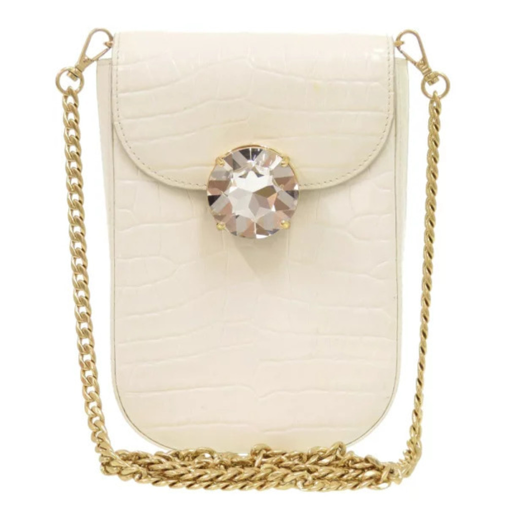 Miu Miu Chain Shoulder Leather White Bag MIUMIU